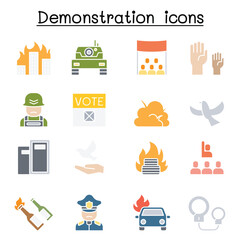 Business war icon set in thin line style