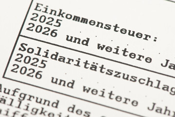 Steuerbescheid über Einkommensteuer vom Finanzamt