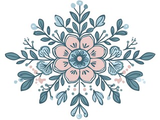 Floral design, pastel, symmetrical, botanical