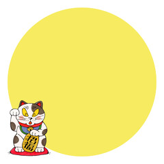 招き猫 コピースペース(イエロー)