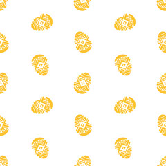 Light orange Easter eggs vector seamless pattern. Easter wrapping paper, packaging, print, backdrop