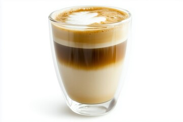 Duftender Latte Macchiato in stilvollem Glas. Die geschichtete Optik weckt Kaffeelust.