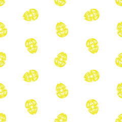 Yellow Easter eggs vector seamless pattern. Easter wrapping paper, packaging design, print, backdrop