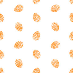Orange Easter eggs vector seamless pattern. Easter wrapping paper, packaging design, print, backdrop