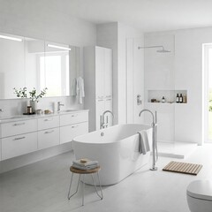 A stylish modern bathroom featuring clean lines, premium materials, and a sophisticated, minimalist design.