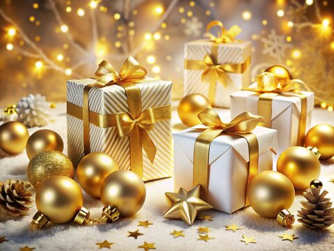 Gold and White Christmas Gift Bonanza