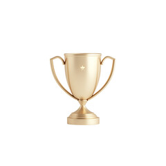 Elegant gold trophy cup with handles and star symbol on front display