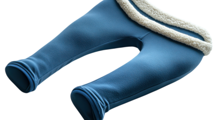 Unique blue pants with fluffy waistband designed for comfort and warmth in cold weather for children