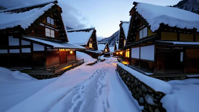 Shirakawa-go in Winter: A Traditional Japanese Village Covered in Snow