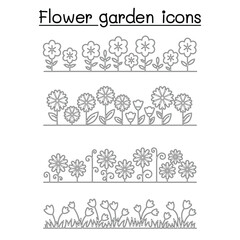 Flower garden vector pattern background