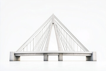 Fototapeta premium Concrete steel bridge isolated on white background, Selective focus bridge cross the river in the middle of city.