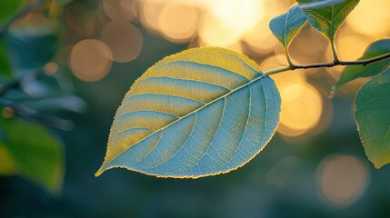 Golden Hour Leaf on Branch
