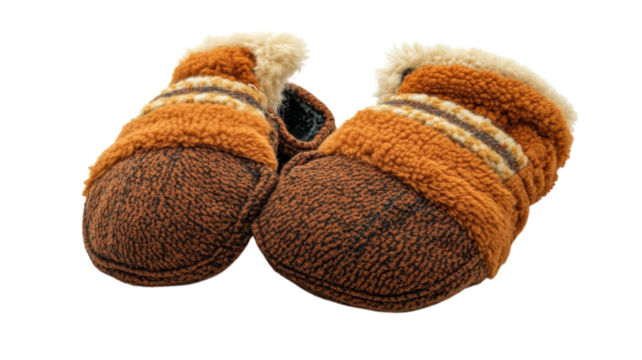 Cozy brown slippers with soft lining ideal for chilly days at home during winter evenings