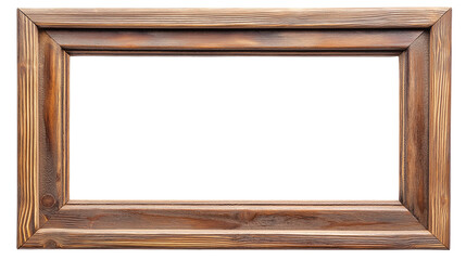A natural wooden frame with a rustic texture and slightly uneven edges. The wood grain is detailed, with warm brown and earthy tones