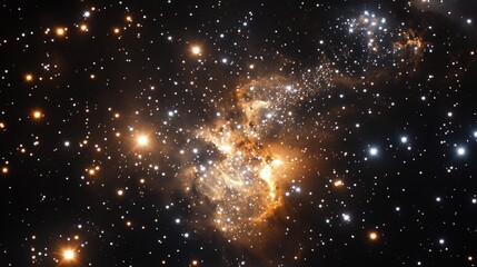 Obraz premium Cosmic Nebula with Brilliant Stars in Deep Space