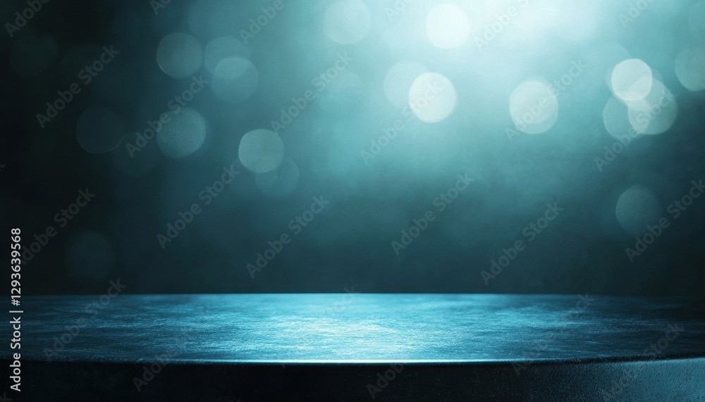 Aufkleber Dark Blue Textured Background with Soft Bokeh Lights and Smooth Surface
