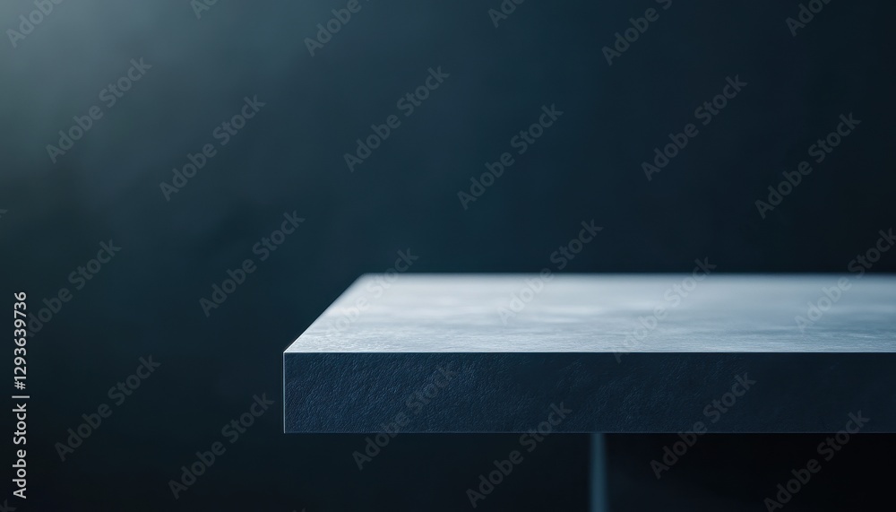 Poster dark grey concrete tabletop on a black background