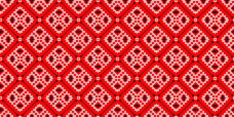 Seamless vector pattern with geometric ornament, Ukrainian ornament in ethnic style, identity, vyshyvanka, embroidery for print clothes, websites, banners