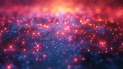 Obraz premium Abstract picture of neon light particle with digital technology style design connecting become dynamic of electric wave movement represent about flowing of data or structure of network system. AIG53.