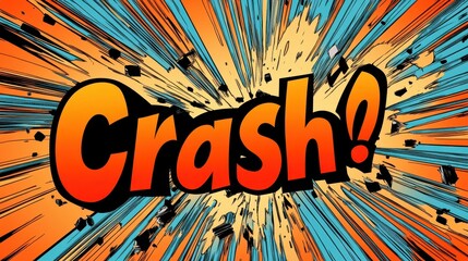 Dynamic Crash Impact with Vibrant Color Burst and Radial Lines