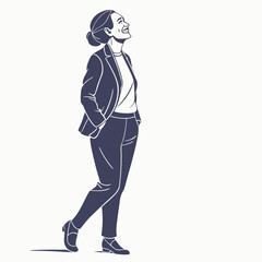 Fototapeta premium Set Of Business People Silhouettes In Action Vector Illustration Isolated On A White Background .business character employee management business leader corporate illustration management 