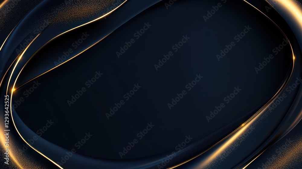 Aufkleber elegant abstract background with gold glitter waves and dark frame