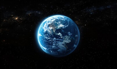 Fototapeta premium Earth from Space: A Stunning View of Our Planet Against the Cosmic Backdrop