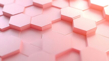Obraz premium Abstract Hexagonal Pattern in Soft Pink Hues Creating a Calm Visual Atmosphere