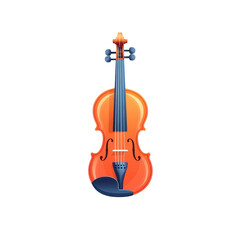 Fototapeta premium Flat style illustration of a violin, creatively highlighting its features and artistic details, isolated on a white background. cutout png