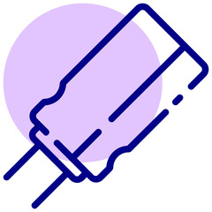 capacitor vector mixed outline icon