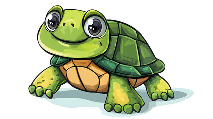 Fototapeta premium A cartoon turtle with a smile on its face