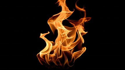 Fototapeta premium Fiery Orange and Yellow Flames Against a Black Background