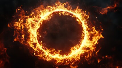 Fiery Ring of Fire Abstract Background Design