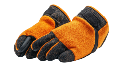 Bright orange work gloves designed for utility and protection during various tasks and activities in outdoor environments
