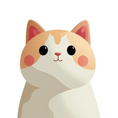 Clipart set featuring cat, isolated on white background, portrait Kawaii style