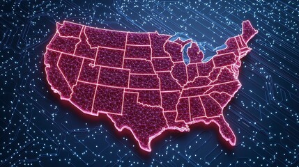 Explore the United States Map with Detailed State Outlines A Comprehensive Visual Guide to the USA, Featuring Geopolitical Boundaries, Digital Rendering, and Intricate Topographical Details Discover