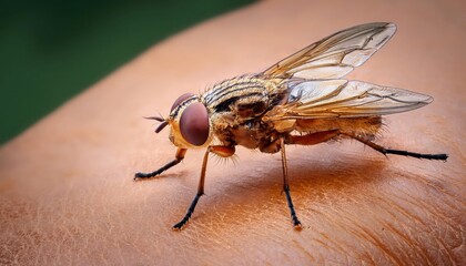 Obraz premium Closeup of Horsefly from Tabanidae Family Vivid Wings and Intense Eyes, Captured in Detail During Early Morning Light