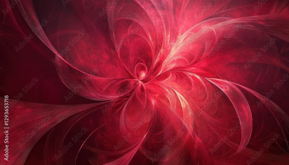 Poster Intense Red Glowing Particle Burst Abstract Background