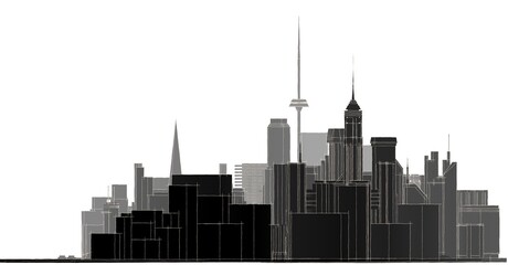  modern city panorama 3d illustration