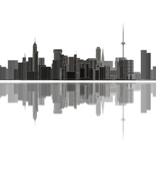  modern city panorama 3d illustration