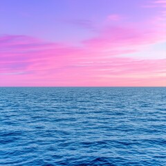 Obraz premium Majestic sunset displaying a spectacular array of colors in the sky with soft clouds above the horizon