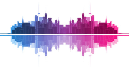 Obraz premium modern city panorama 3d illustration