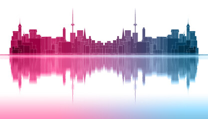 Fototapeta premium modern city panorama 3d illustration