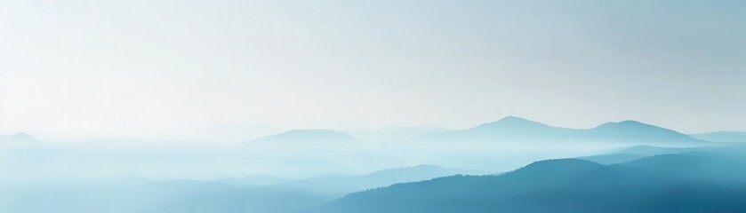 Peaceful Blue Mountain Landscape in Soft Morning Light