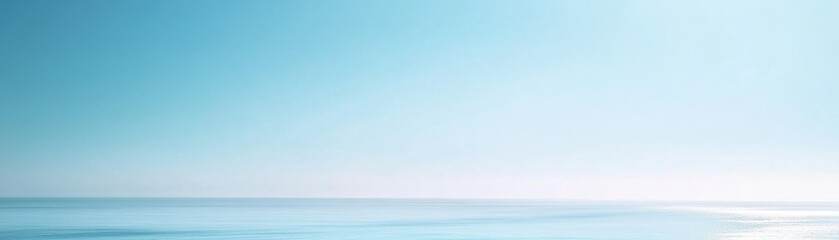 Peaceful Ocean Horizon Under a Clear Blue Sky