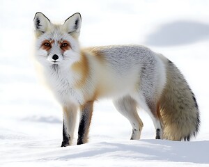 Obraz premium Arctic Fox in Snowy Landscape
