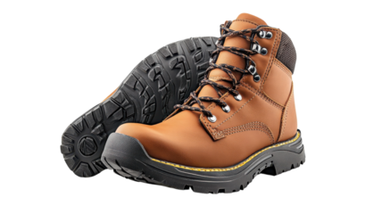Durable brown hiking boots designed for outdoor adventures in rugged terrain