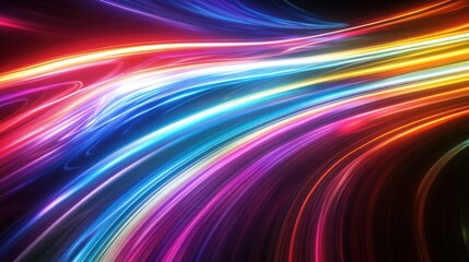 Abstract colorful light streaks, dynamic energy flow