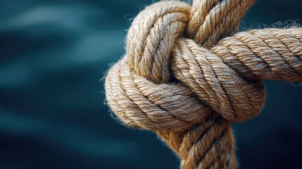Fototapeta premium A detailed view of a knot tied in a rope