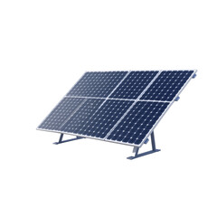 Large solar panel displaying rows of photovoltaic cells supported by a simple metal frame